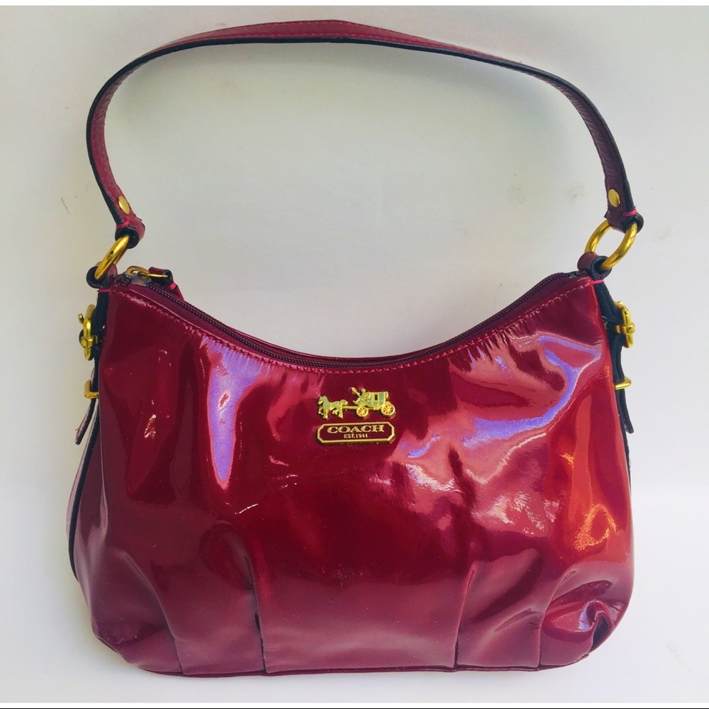 Coach Glossy Burgundy Baguette